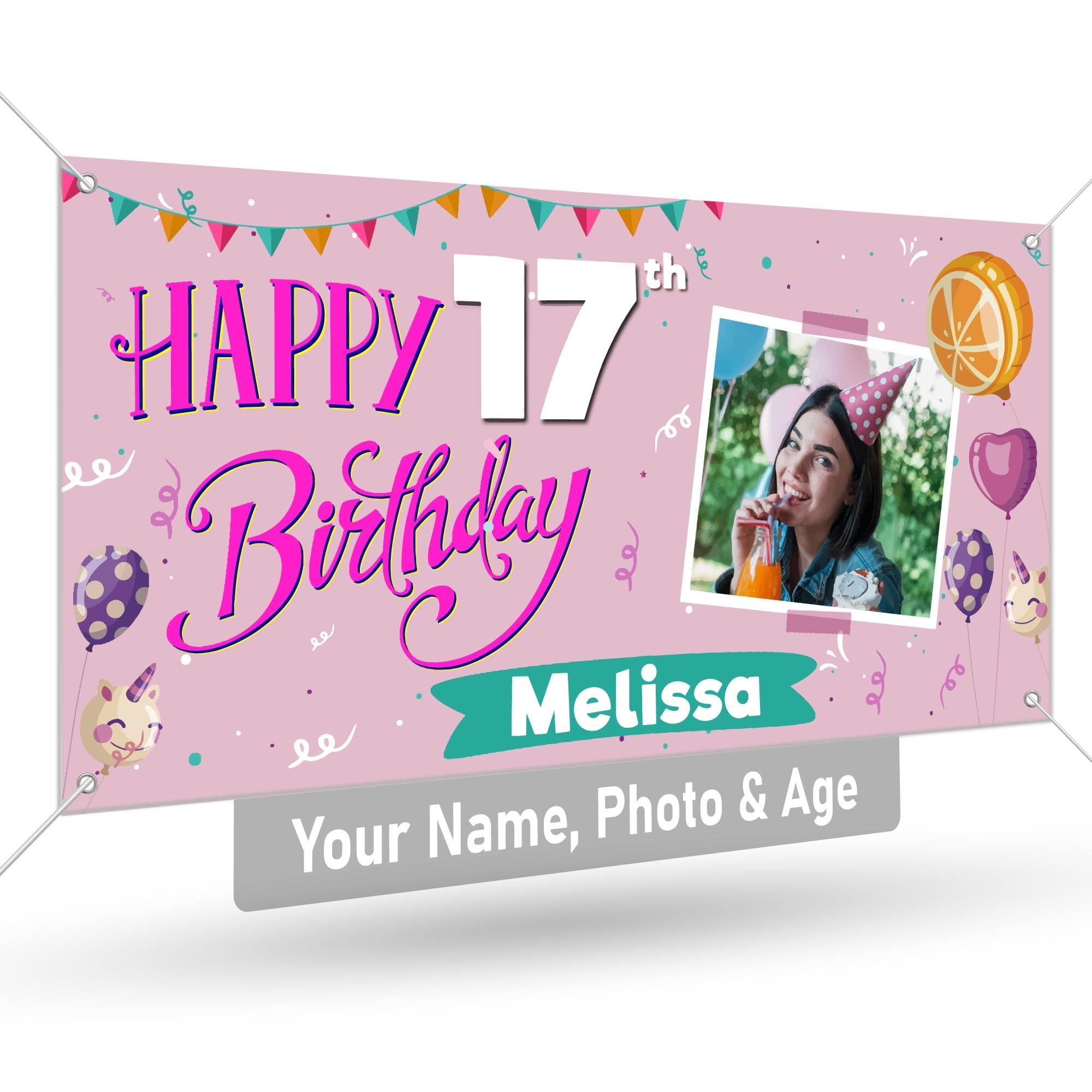 Amazon.com: Personalized Happy Birthday Banner with Name, Photo